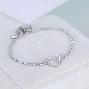 Michael Kors Silver Heart Crystal Herit. Bracelet